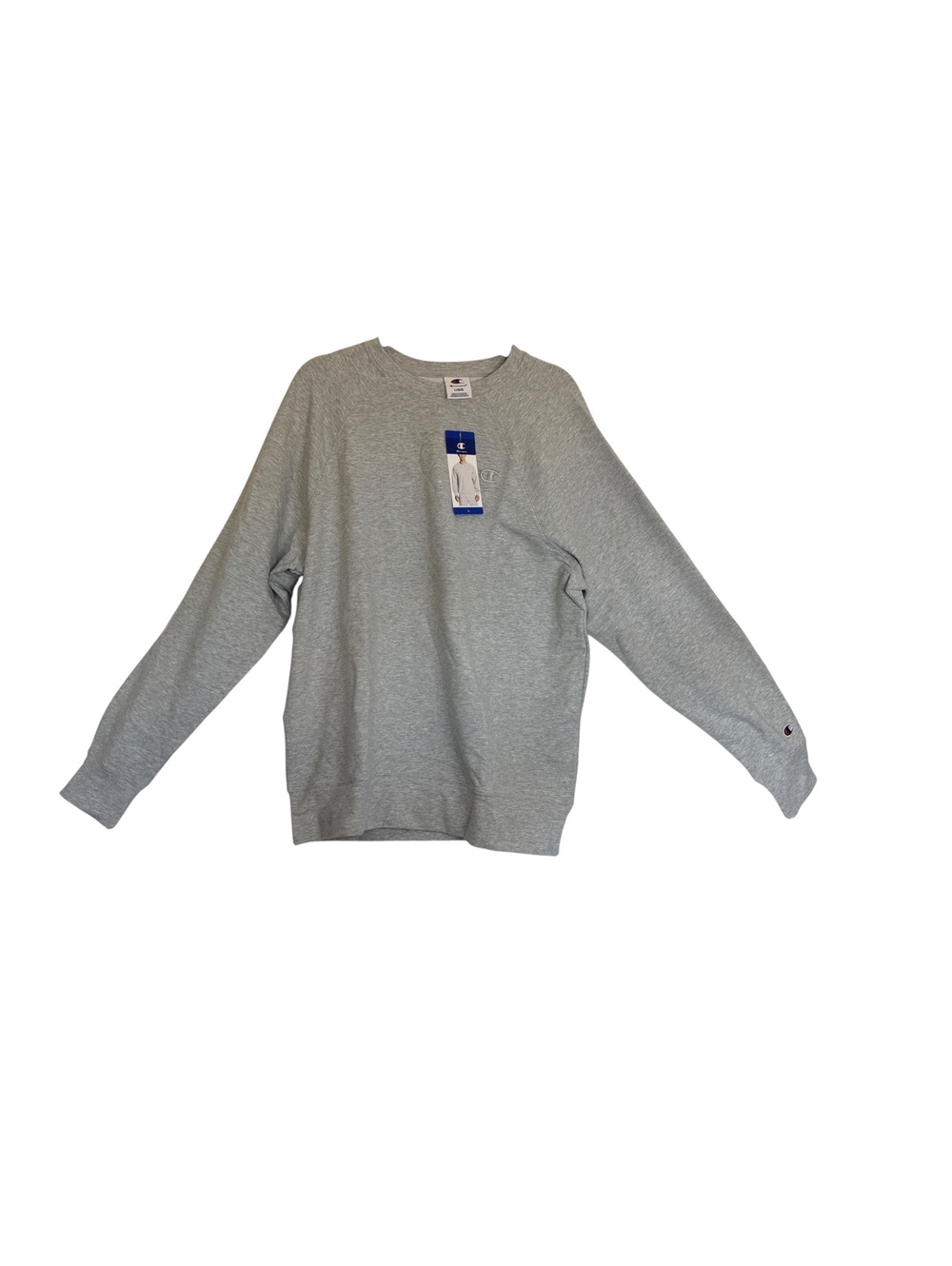 Champion Men's Gray Crewneck Sweatshirt Size Large, Cotton Blend, New with Tags